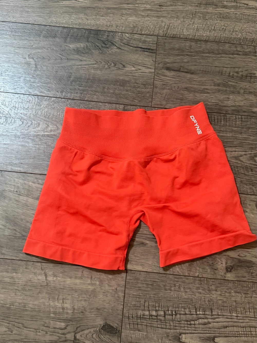 DFYNE Women's Orange Performance Athletic Shorts